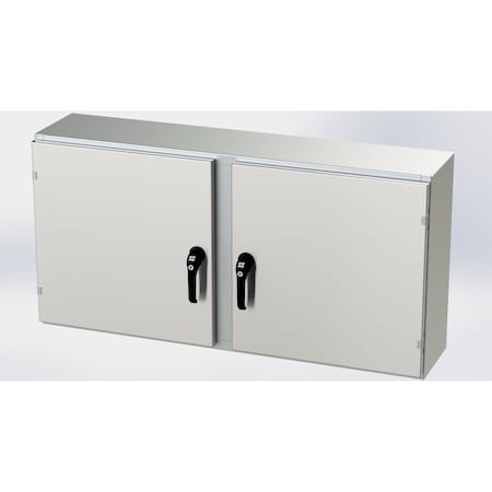 Saginaw Control & Engineering 3 Point Latch with Padlock Handle Electrical Enclosures, 24 in H, 10 in D, 48 in W SCE-24EL4810SSWFLP